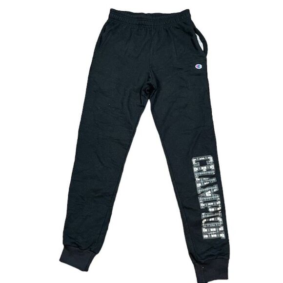 Champion Plaid Logo Sweatpants Black Men's (Unisex) Size Small - Picture 1 of 9
